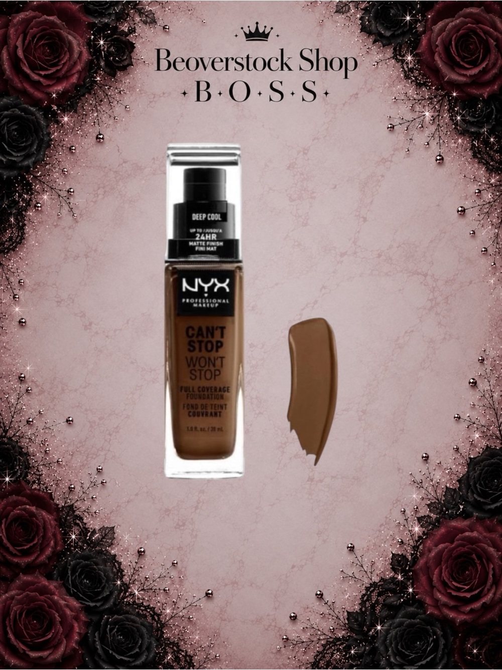 New NYX Can’t Stop Won’t Stop Full Coverage Foundation – Deep Cool